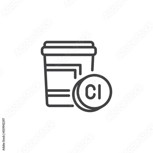 Chlorine Tablets line icon