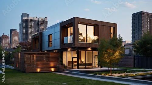 contemporary brown house © vectorwin