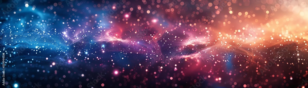 Fototapeta premium An abstract painting of a space nebula, with vibrant blues, purples, and pinks.