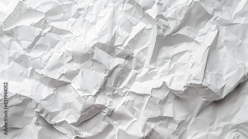 A white paper with a lot of wrinkles and creases. The paper is torn and crumpled, giving it a sense of chaos and disorder. The image evokes a feeling of disarray and confusion