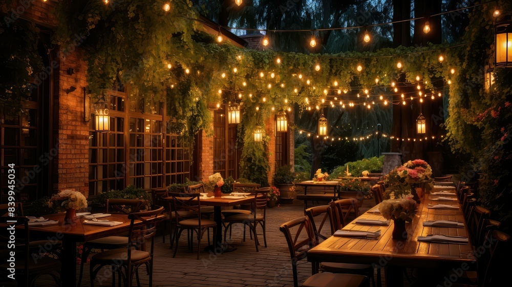 romantic restaurant patio lights