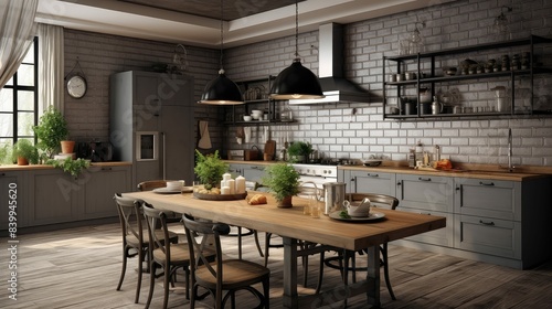 cozy grey kitchen