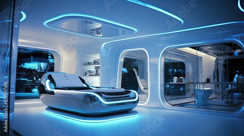 spa futuristic interior © vectorwin