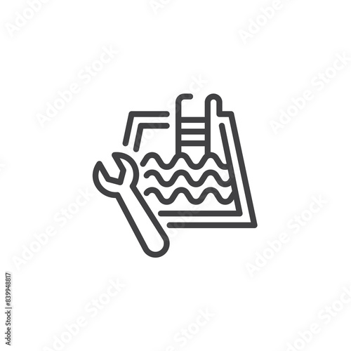 Pool Repair Service line icon