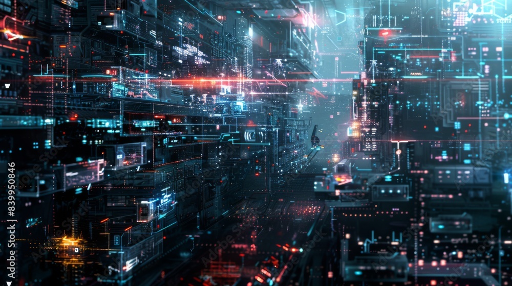 Fototapeta premium digital connection background sci-fi