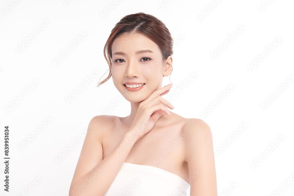 Beautiful young asian woman with clean fresh skin on white background, Face care, Facial treatment, Cosmetology, beauty and spa, Asian women portrait. Beautiful young asian woman with clean fresh skin on white background, Face care, Facial treatment, Cosmetology, beauty and spa, Asian women portrait.