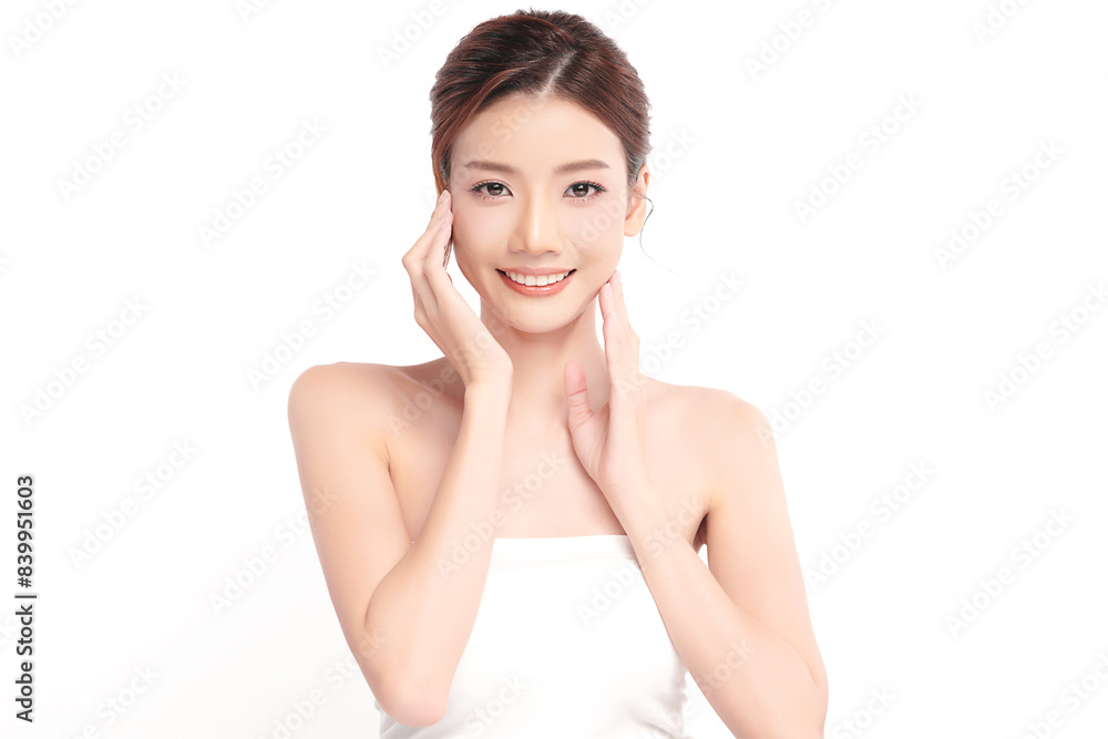 Beautiful young asian woman with clean fresh skin on white background, Face care, Facial treatment, Cosmetology, beauty and spa, Asian women portrait. Beautiful young asian woman with clean fresh skin on white background, Face care, Facial treatment, Cosmetology, beauty and spa, Asian women portrait.
