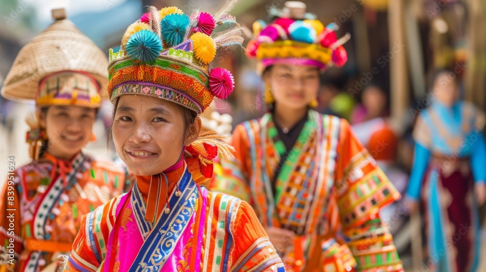 Design an image of tourists respecting local customs, showcasing traditional attire and cultural activities, emphasizing cultural awareness and respect. Design an image of tourists respecting local customs, showcasing traditional attire and cultural activities, emphasizing cultural awareness and respect.