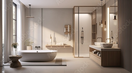 bathroom home interior 3d render