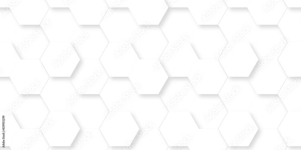 Naklejka premium Abstract modern 3d background with hexagonal with hexagon polygonal pattern background vector. seamless bright white abstract honeycomb square vintage creative concept background.