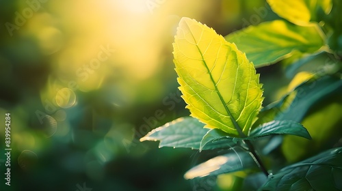 Novel Wallpaper Ideas An up-close look at a green leaf in a garden under summer sun