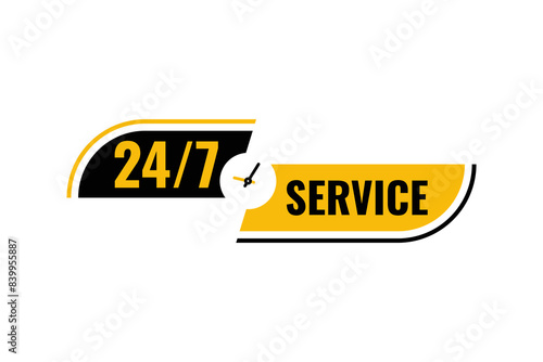 Web 24 hours service icon isolated on white background.