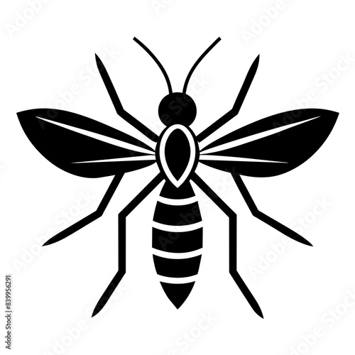 Minimalist Mosquito Logo Vector Art Illustration