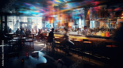 bar blurred venue interior © vectorwin
