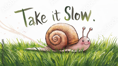 Cute little snail taking it slow