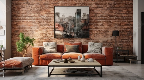 natural brick interior wall © vectorwin