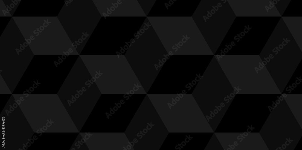 Vector Minimal cubes geometric tile and mosaic wall grid backdrop hexagon technology wallpaper background. Black and gray block cube structure backdrop grid triangle texture vintage design. Vector Minimal cubes geometric tile and mosaic wall grid backdrop hexagon technology wallpaper background. Black and gray block cube structure backdrop grid triangle texture vintage design.