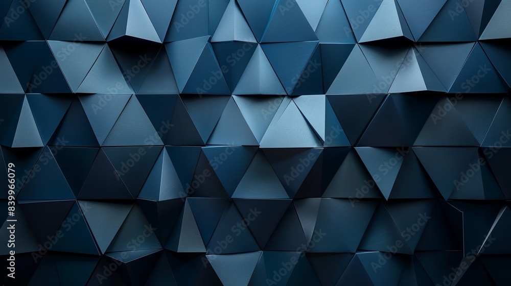 Abstract geometric background with dark blue triangular shapes creating a modern and dynamic 3D effect. Abstract geometric background with dark blue triangular shapes creating a modern and dynamic 3D effect.