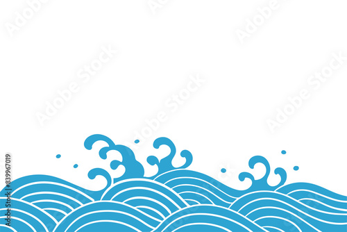 Dragon Boat Festival oriental retro chinese japanese waves background