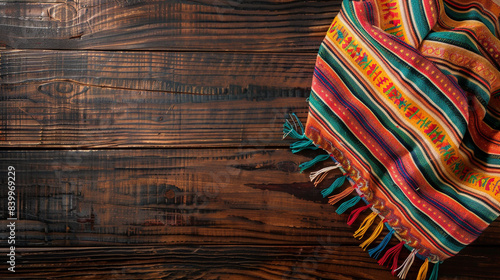Serape on a maple wood table