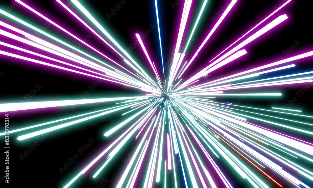 Zoom light laser light bar 3D illustration Zoom light laser light bar 3D illustration