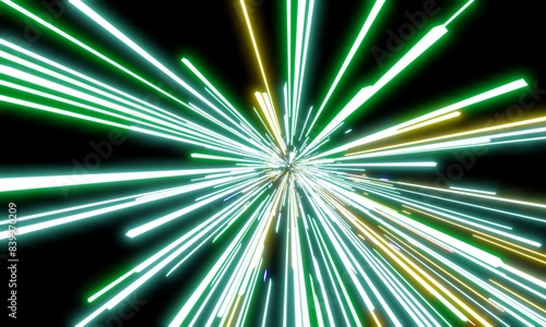 Zoom light  laser light bar 3D illustration