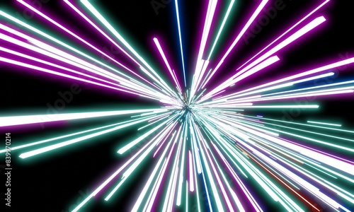 Zoom light  laser light bar 3D illustration