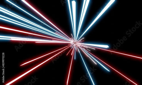 Zoom light  laser light bar 3D illustration