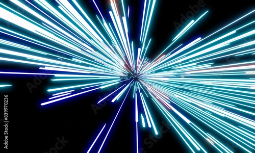 Zoom light  laser light bar 3D illustration