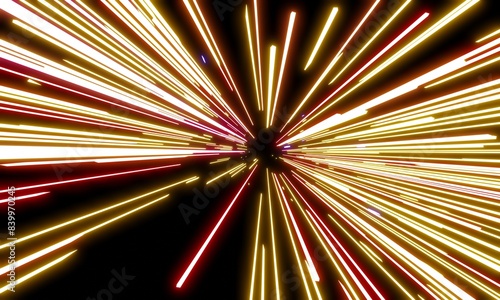 Zoom light  laser light bar 3D illustration