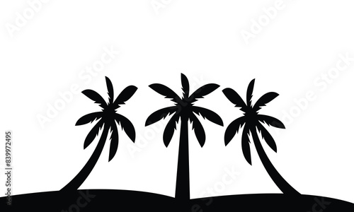 Palm Tree Vector And Silhouette Collection. 