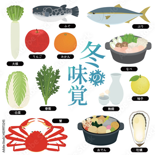 冬の味覚のイラストセット