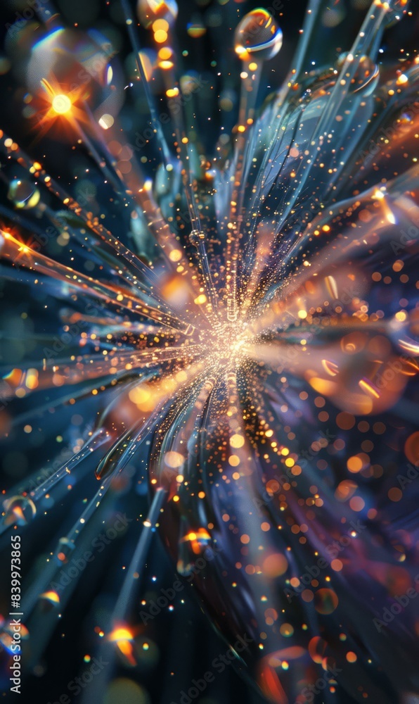 Abstract image of a fountain of light. AI. Abstract image of a fountain of light. AI.