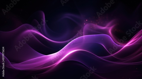 Purple grainy gradient wave abstract shape black background