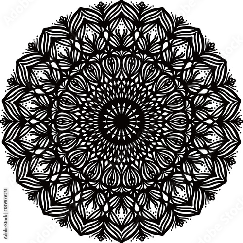 Elegant Petal Mandala Clip Art . Bring a sense of calm and beauty to your creations with this elegant petal mandala clip art. Perfect for use in invitations, posters, and digital crafts.