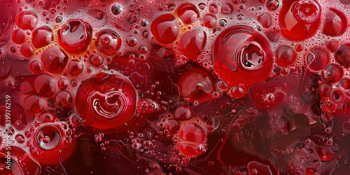 Texture Frozen Uneven Red Jelly With Bubbles For Background Created Using Artificial Intelligence