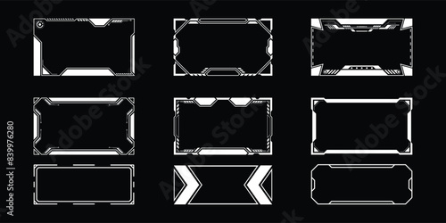 Sci-fi futuristic hud dashboard display virtual reality technology screen. User Interface set. Vector graphic	