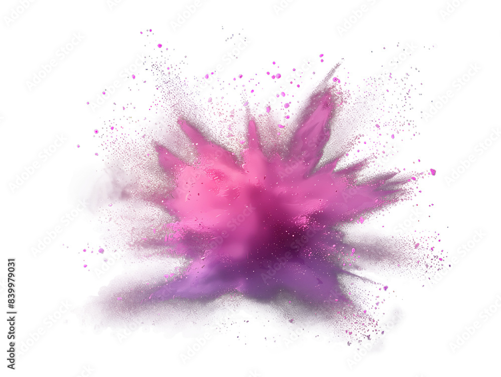 Purple and Pink Splash Powder on Transparent Background Purple and Pink Splash Powder on Transparent Background