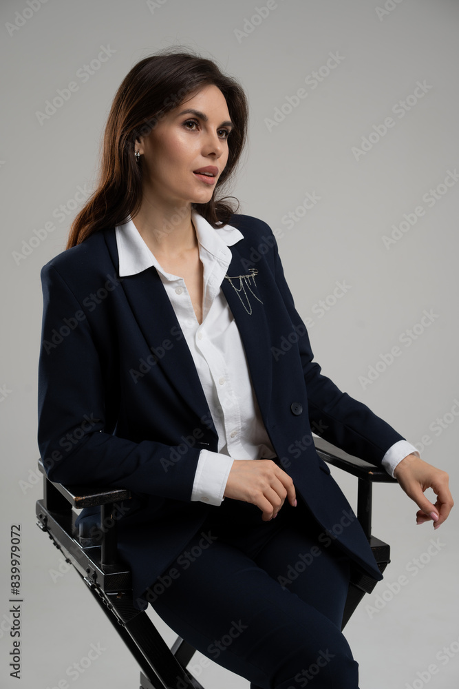 Female professional in business attire with different poses and expressions