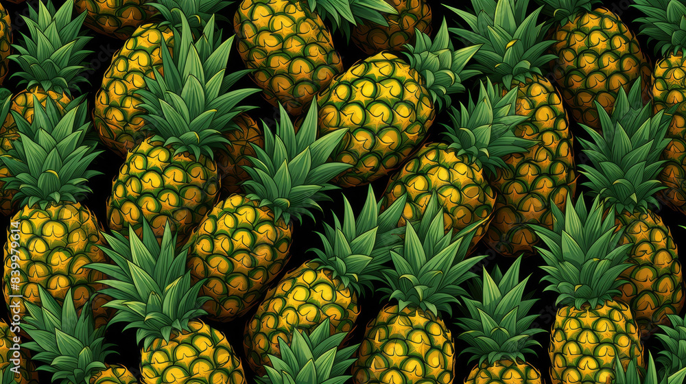 Detailed flat illustration of intricate pineapple skin texture with vibrant colors and high resolution. Detailed flat illustration of intricate pineapple skin texture with vibrant colors and high resolution.