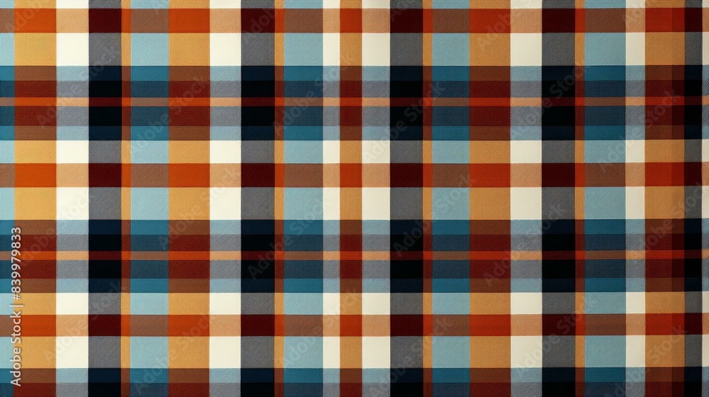 Explore the intricately designed Prince of Wales check pattern in this flat illustration with detailed texture and vibrant colors. Explore the intricately designed Prince of Wales check pattern in this flat illustration with detailed texture and vibrant colors.