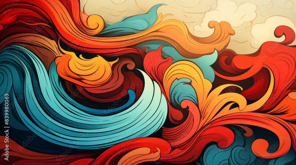 Striking flat illustration with intricate scribble texture and detailed patterns in high resolution. Striking flat illustration with intricate scribble texture and detailed patterns in high resolution.
