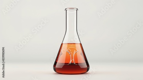 Chemical flask filled with bubbling liquid