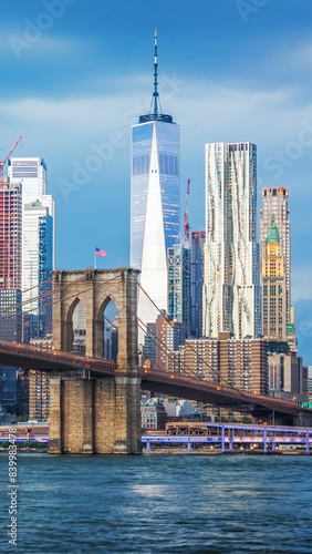 View to Manhatten skyline in New York, State New York, from Jersey City, New Jersey 