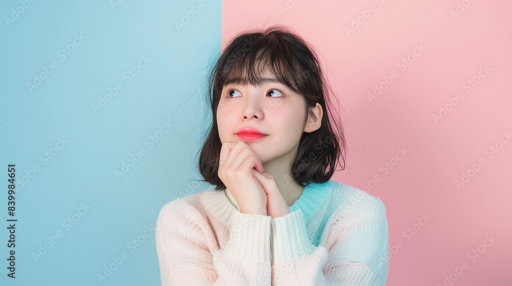 おしゃれなスタジオ撮影のアジア人女性 おしゃれなスタジオ撮影のアジア人女性