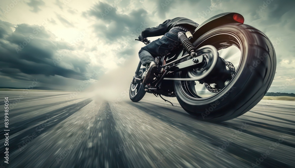 Naklejka premium motocross rider on a motorcycle