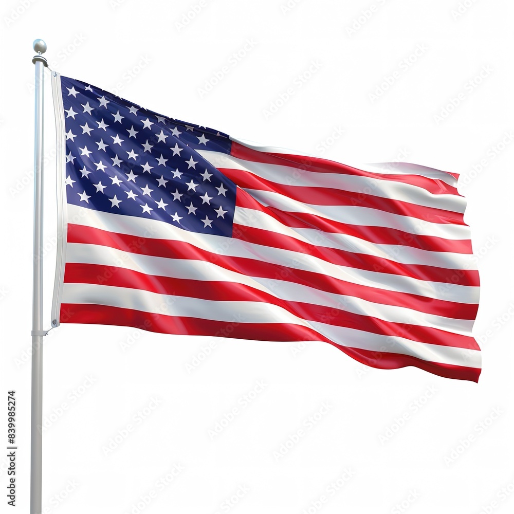 Fototapeta premium Isolated American Flag isolated on white background