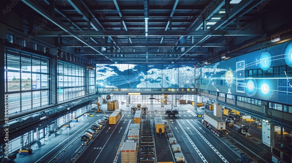 control center where logistics managers use P-IoT data to create more sustainable supply chains, reducing carbon footprints control center where logistics managers use P-IoT data to create more sustainable supply chains, reducing carbon footprints