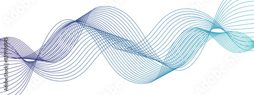 Technology Abstract wave Energy flow Frequency digital wavey lines. Business Illustration pattern of lines in transparent background. Blue blend digital wave lines and technology background.