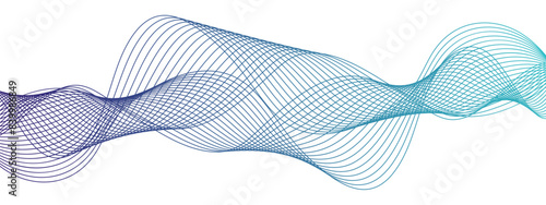Technology Abstract wave Energy flow Frequency digital wavey lines. Business Illustration pattern of lines in transparent background. Blue blend digital wave lines and technology background.